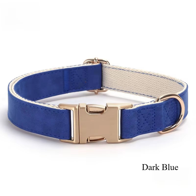 PU High-End Pet Collar Small Medium and Large Dog anti Loss Cotton Strap Dog Chain Can Be Customized for Free Carving