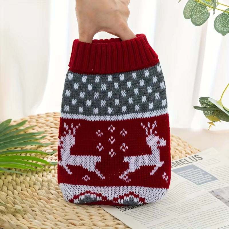 Christmas Style Pet Sweater for Dogs and Cats New Knitted Wool Sweater for Bichon and Corgi