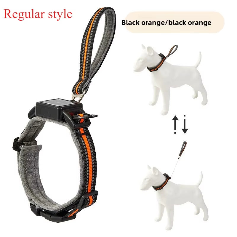 One Piece Dog Collar with Retractable Steel Rope Pet Collar Wearable Automatic Retractable Traction Rope