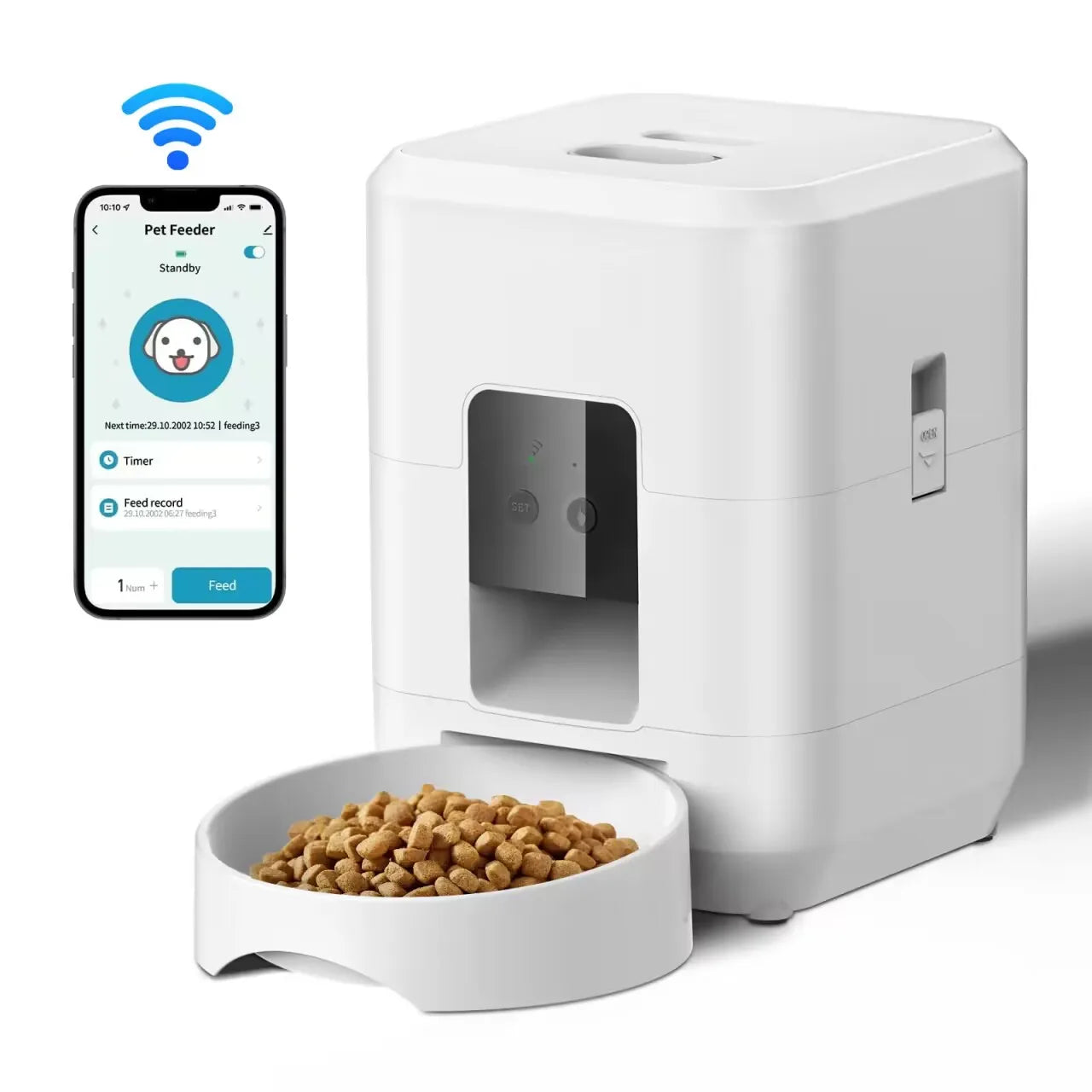 Automatic Smart Pet Feeder for Cats and Dogs with Timed Portion Control and Slow Feeding Function