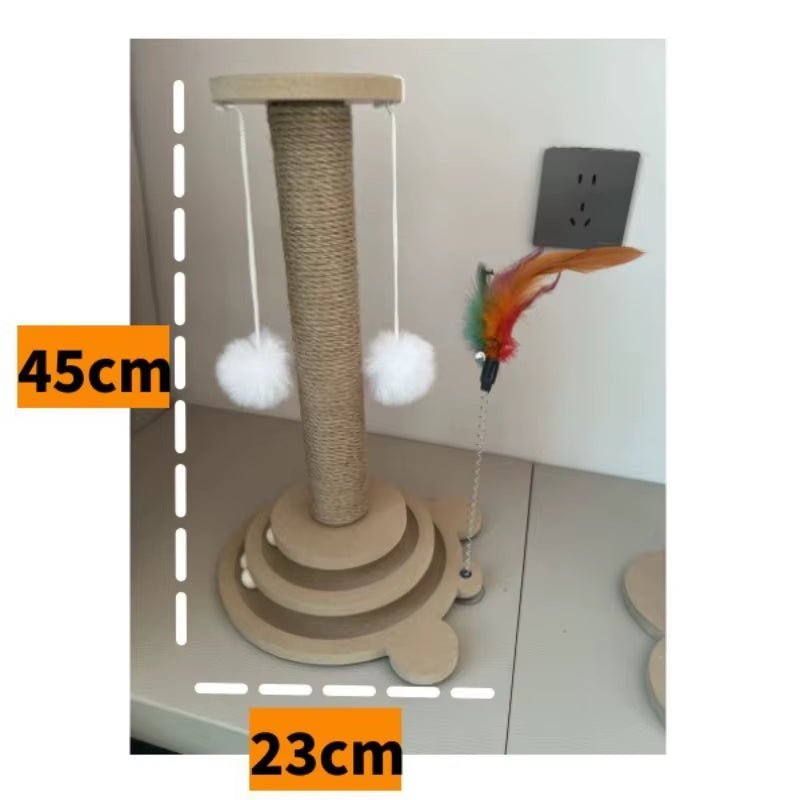 Pet Cat Toy Cat Scratcher Cat Turntable Funny Cat Stick Balls Durable Sisal Scratching Board Cat Supplies Cat Grab Column