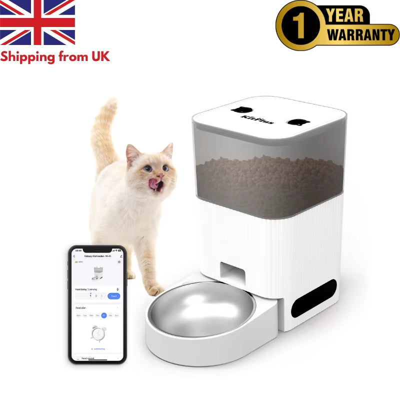 Automatic Cat Feeder, APP Control, Dog Feeder Automatic with Timer, Cat Food Dispenser, Locked Lid, Feeding＆Recordi