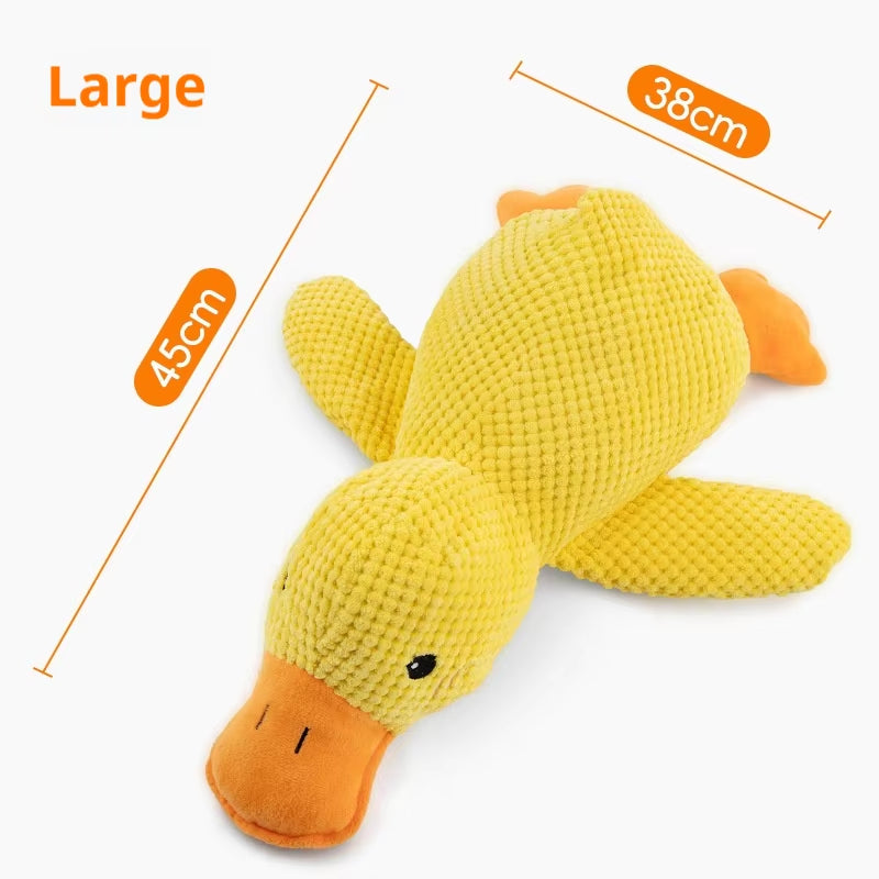 Plush Dog Toy - Bite-Resistant Sleeping Duck with Sound Features for Dental Relief