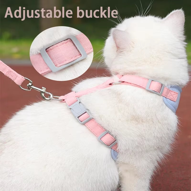 Puppy Harness and Leash Set, Breathable Pet Harness for Small and Medium-Sized Dogs and Cats, French Bulldog, Chihuahua, Poodle Pet Supplies