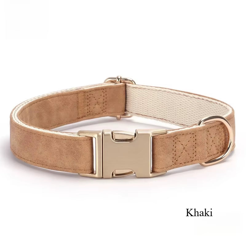 PU High-End Pet Collar Small Medium and Large Dog anti Loss Cotton Strap Dog Chain Can Be Customized for Free Carving