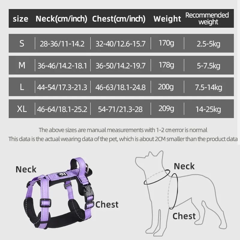 Reflective Pet Dog Harness with Handle - Adjustable Vest for Small to Medium Dogs with Easy Control Chest Straps