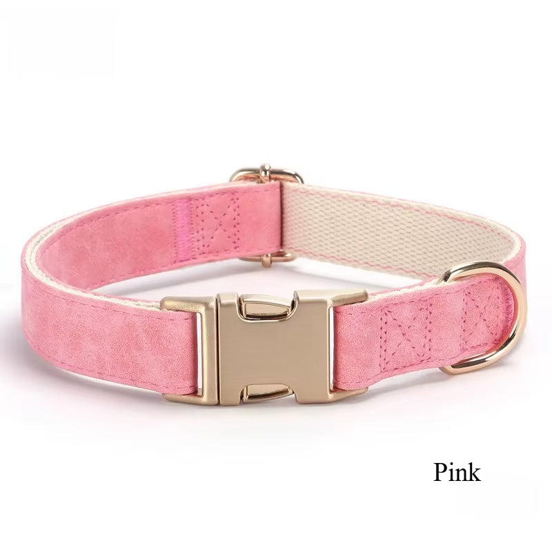 PU High-End Pet Collar Small Medium and Large Dog anti Loss Cotton Strap Dog Chain Can Be Customized for Free Carving