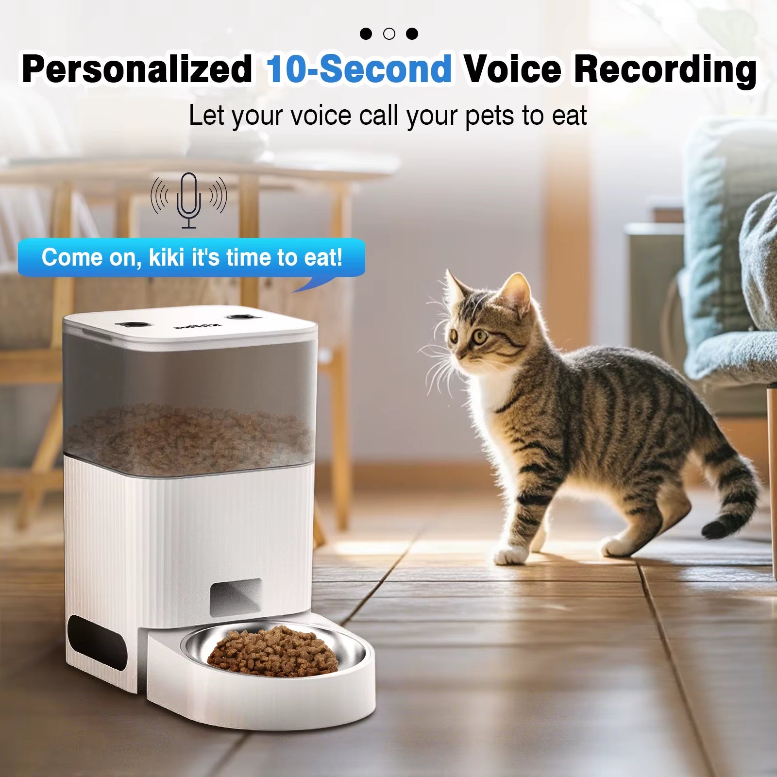 Automatic Cat Feeder, APP Control, Dog Feeder Automatic with Timer, Cat Food Dispenser, Locked Lid, Feeding＆Recordi