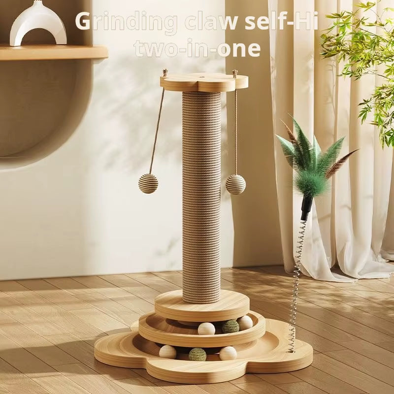 Pet Cat Toy Cat Scratcher Cat Turntable Funny Cat Stick Balls Durable Sisal Scratching Board Cat Supplies Cat Grab Column