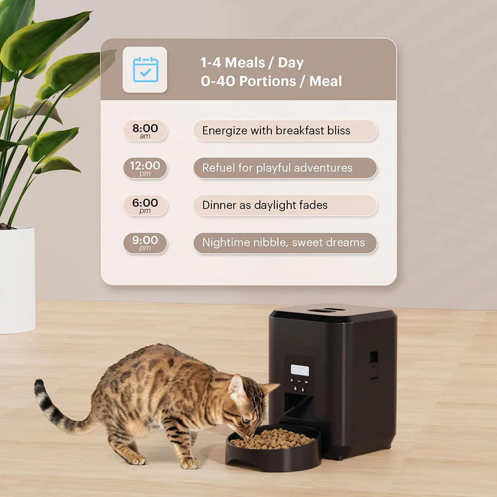 Automatic Smart Pet Feeder for Cats and Dogs with Timed Portion Control and Slow Feeding Function