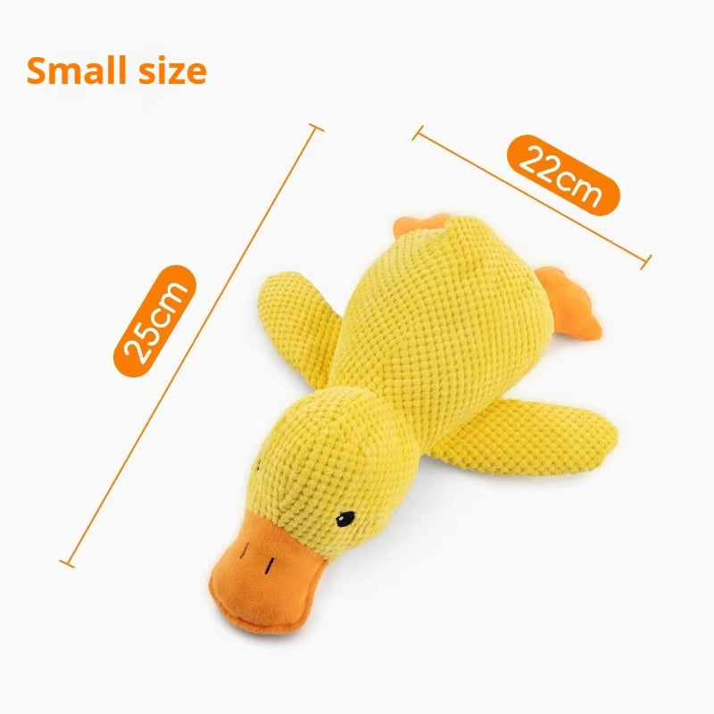 Plush Dog Toy - Bite-Resistant Sleeping Duck with Sound Features for Dental Relief